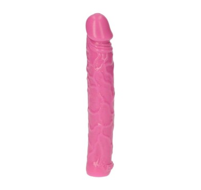 Dildo żylaste różowe wodoodporne gumowe 16,5 cm